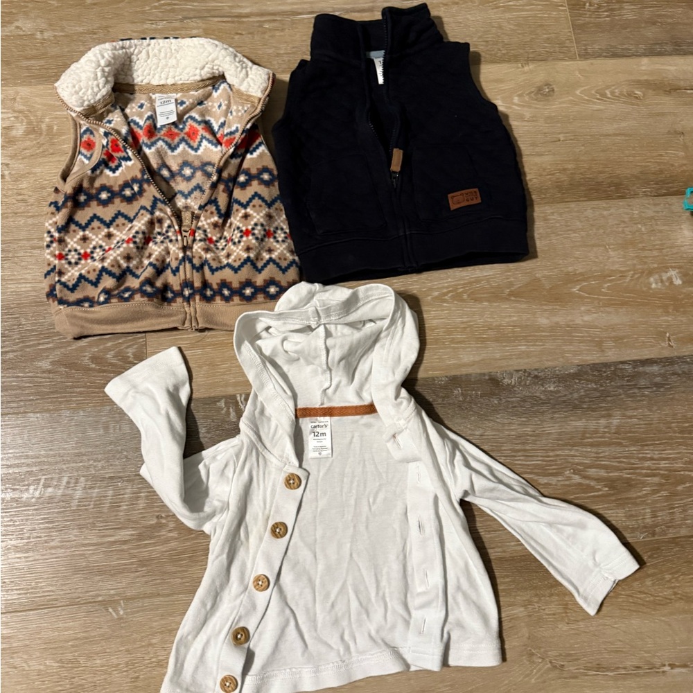 Carter’s trio- vests and sweater